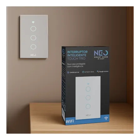 Interruptor Inteligente Wifi 3 Botões Branco Neo By Avant