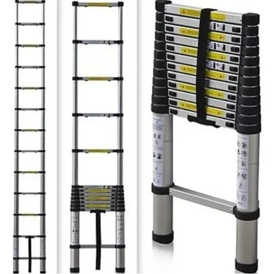 Escalera Telescopica Aluminio Retráctil 3.8 Mts Soporta 150k