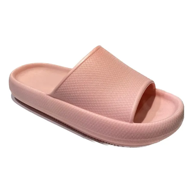 Ojotas Gomones Alta Mujer Plataforma Moda Cómoda Rosa Beach