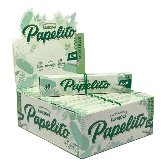 Caixa Seda Kit Papelito Ks Slim 36 Sedas + 36 Piteiras