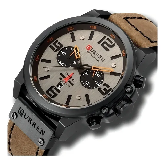 Reloj analógico para hombre Curren 8314 en blanco y negro