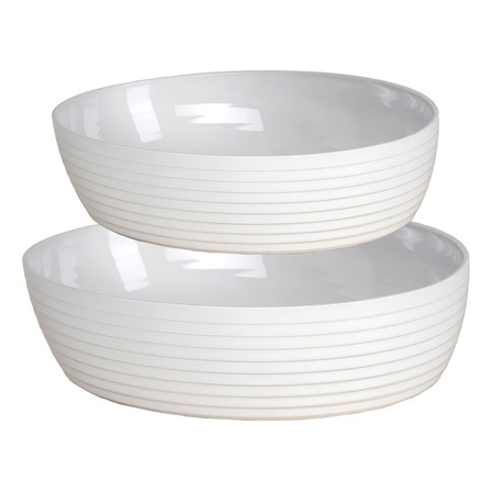 Conjunto Tigelas Grande E Pequena Saladeira Oval Paramount Cor Branco Conjunto Tigelas Grande E Pequena Saladeira Oval Paramount Cor Branco