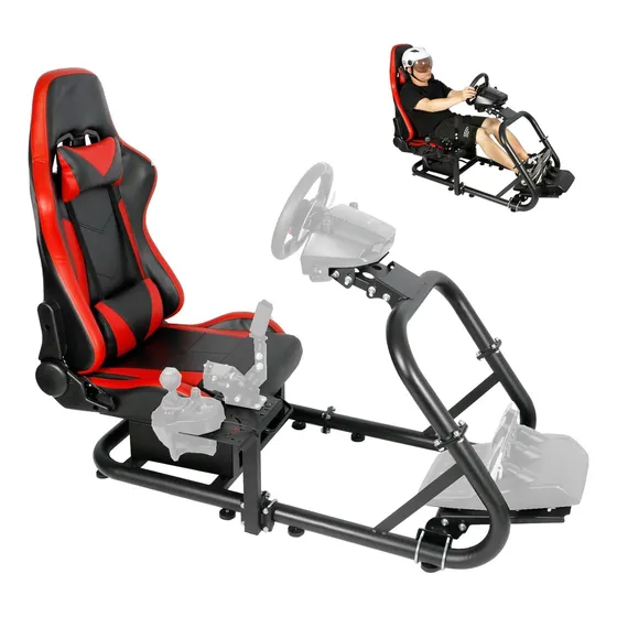 Gazzyt G27 Simulador Carrera Cabina Asiento Rojo Apto Para