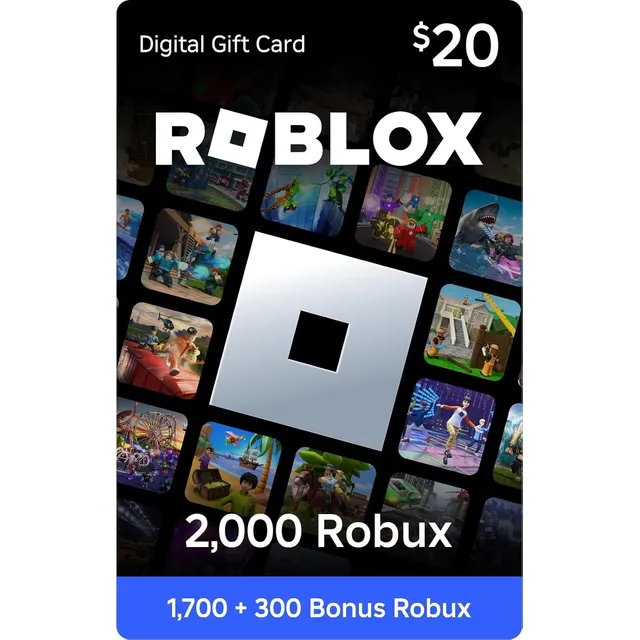 Tarjeta Roblox 1700 Robux Gift Card Digital [ +300 Bonus ]
