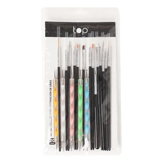 Pinceles Para Decoración De Uñas Top Premium 20 Piezas