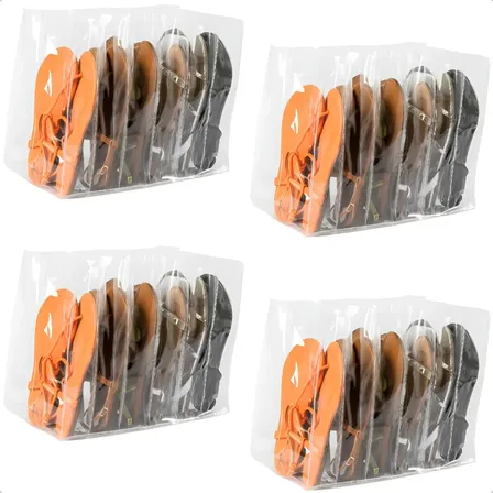 Kit Com 4 Colmeias Organizadora De Sapato 6 Nichos 21x30x40 Transparente