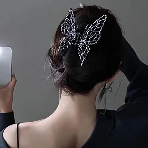 Metal Líquido Mariposa Pelo Clips Para Las Mujeres Wz1n6