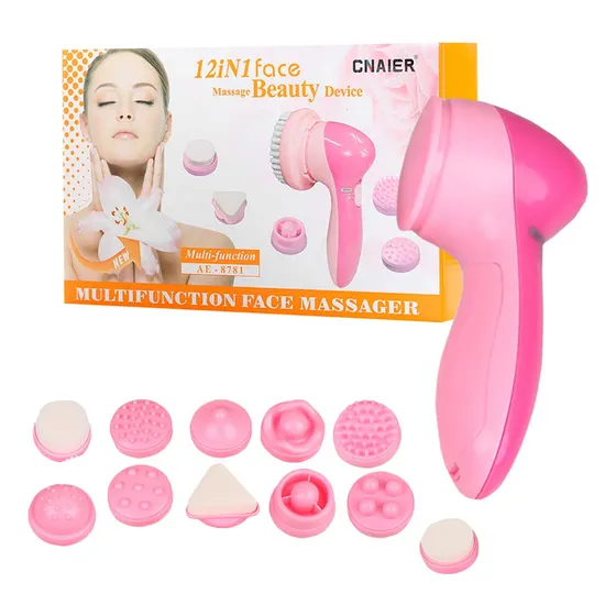 Cepillo Facial Electrico Masajeador/ Limpiador 12 En 1 Kit