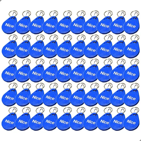 50x Chaveiro Proximidade Tag 125khz Linear Hcs Nice Azul