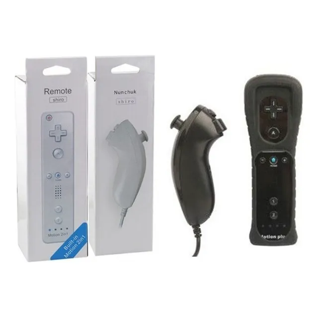 Control Inalámbrico Genérico 2 En 1 Para Nintendo Wii Negro