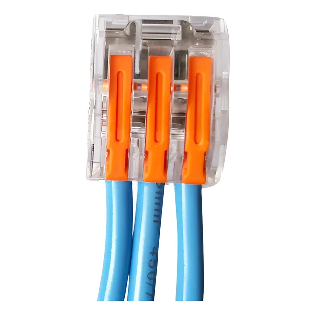 Terminal Emenda 3 Vias C/ Alavanca Trava Até 4mm 20 Peças