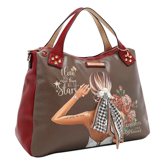 Bolsa De Mano Nicole Lee Pedreria, Estampado Blind Date Fw24 Acabado De Los Herrajes Níquel Color Blind Dates Correa De Hombro Blind Dates Diseño De La Tela Piel Vegana