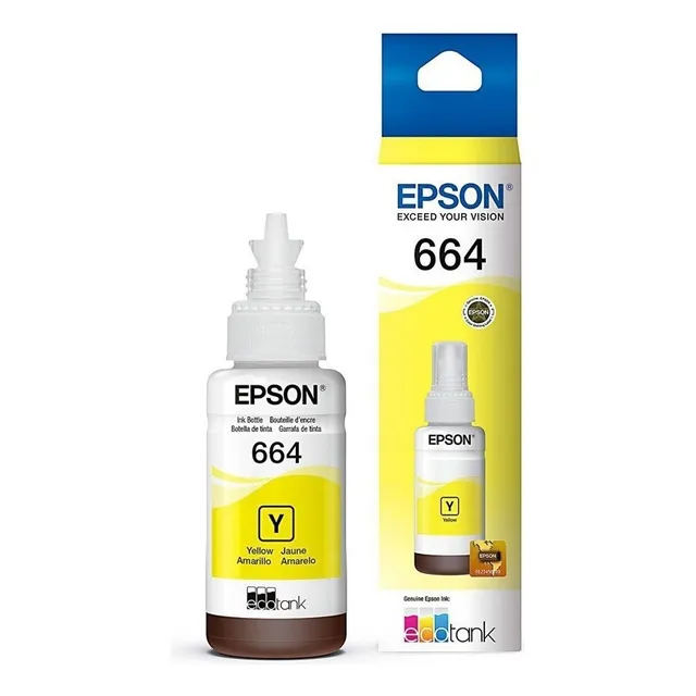 Tinta Para Impresora Epson T664 Color Amarillo De 70 Ml