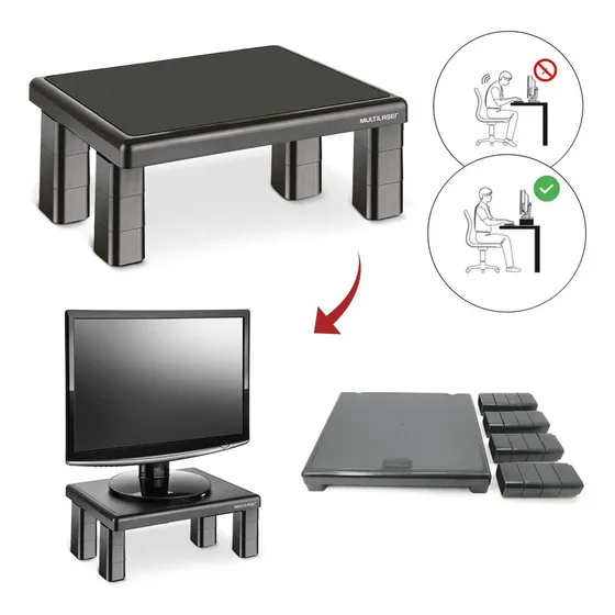 Suporte Para Monitor Quadrado Níveis De Altura Multilaser Co