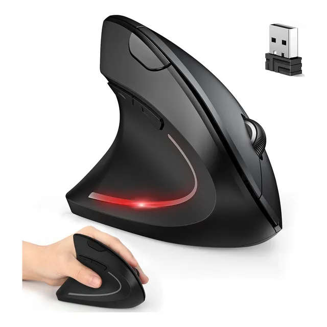 Ratón Inalámbrico Ergonómico Vertical Para Zurdos 1600 Dpi