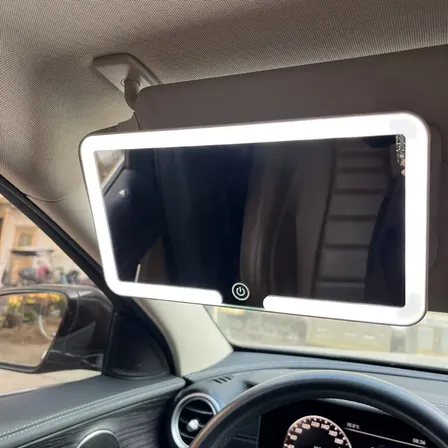 Espelho Maquiagem De Led 3 Modos Usb Para Viseira De Carro