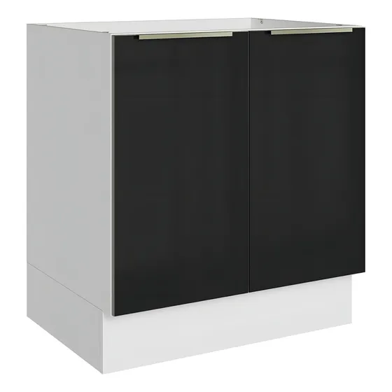 Gabinete Bajo Cocina Madesa Lux 70cm Sin Encimera Color Blanco/Negro 01