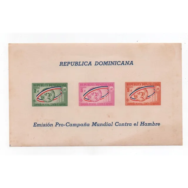 Selo Rep. Dominicana,bloco Camp.mundial Contra A Fome 1963,n