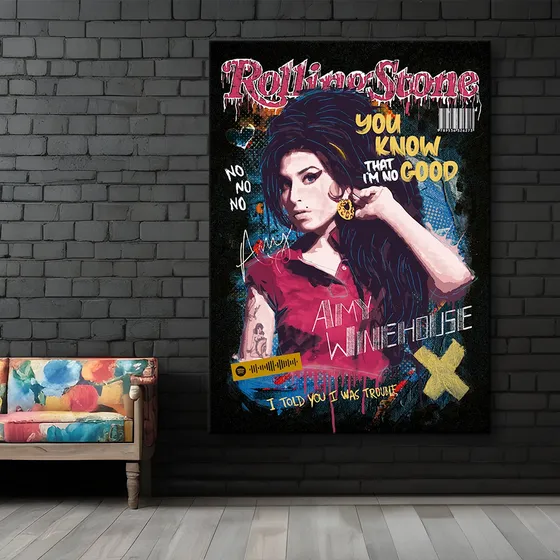 Cuadro Portada Amy Winehouse Rolling Stone Canvas 60x90 B91