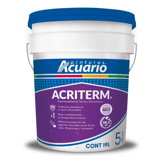 Impermeabilizante Acuario Térmico Elastomérico Acriterm 5 Años 19lt