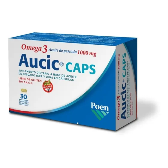 Aucic Caps Omega 3 Aceite De Pescado 30 Caps Trata Ojo Seco Sabor No