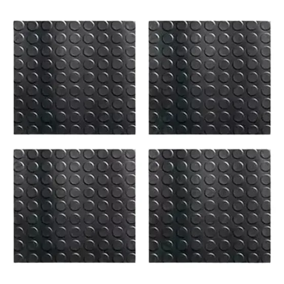 Tapete Piso Para Rampa Borracha Antiderrapante Moeda 4 Pcs Cor Preto