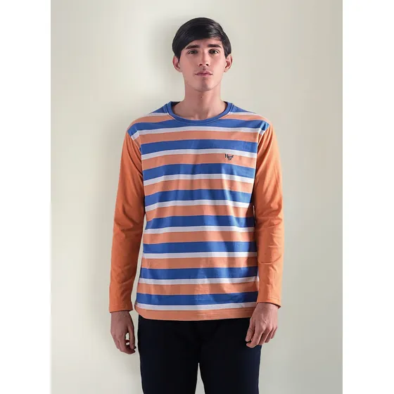 Remera Howard Manga Larga Rayada Hombre