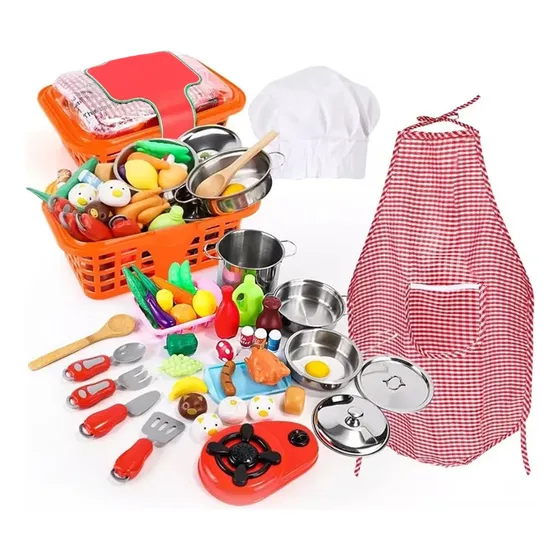 Set Utensilios Cocina 42 Pcs Juguete Niños Ollas Y Sartenes