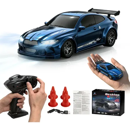 Carro Rc De Metal Em Miniatura 1:64 Veículos Em Mini Com Luz Azul