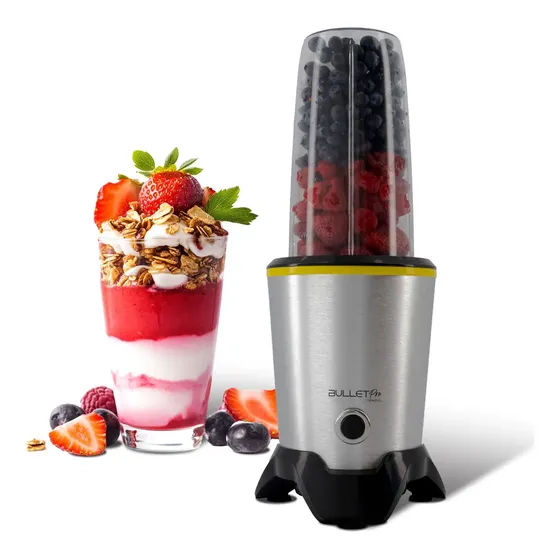 Licuadora Procesador De Alimentos Profesional Potentete 1200w Bulletpro Nevashel Kitchen AD-07 Kit 8 Pz Batir, Extraer Y Moler Con Vasos De