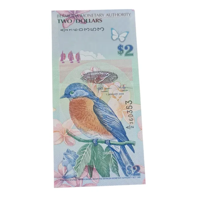 Billetes Mundiales : Bermuda 2 Dolares Año 2009