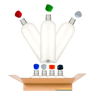 Botella Boston Plastico 1 Litro Con Tapa De Seguridad X 10 Botella Boston Plastico 1 Litro Con Tapa De Seguridad X 10