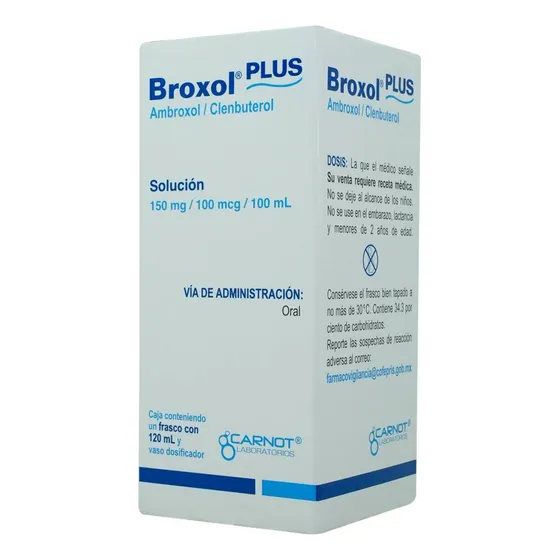 Broxol Plus Solución 150 Mg/100 Mcg, 1 Frasco 120 Ml