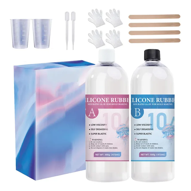 1 Kg Set Silicona Caucho Para Moldes Epóxicos Y Chocolatería