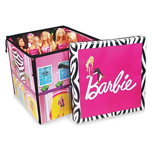 Caja De Juguete Y Alfombra Barbie Zipbin 40 Muñecas