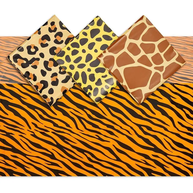4 Funda Mesa Estampado Animal Para Fiesta Zoologico 54