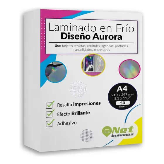 Laminado En Frío Modelo Aurora A4 Pack 50 Hojas