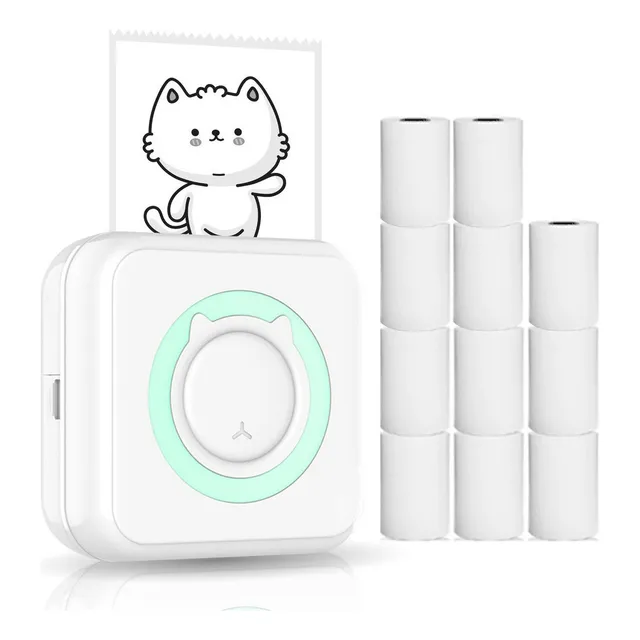 Impresora Térmica Bluetooth Pequeña + 10 Rollos De Papel