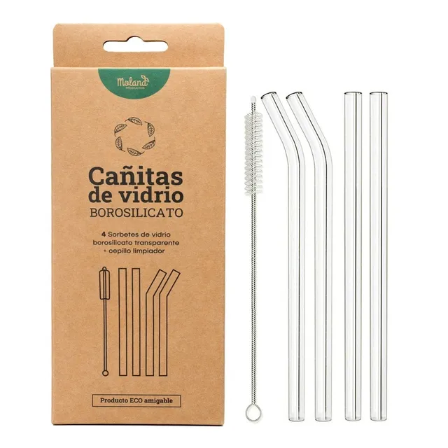 Pack De 4 Sorbetes De Vidrio Con Cepillo Limpiador
