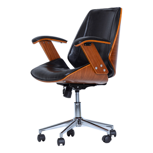 Cadeira De Escritório Diretor Cor Preto Ergonômica Executiva Giratória Acabamento Em Couro... Cadeira De Escritório Diretor Cor Preto Ergonômica Executiva Giratória Acabamento Em Couro...