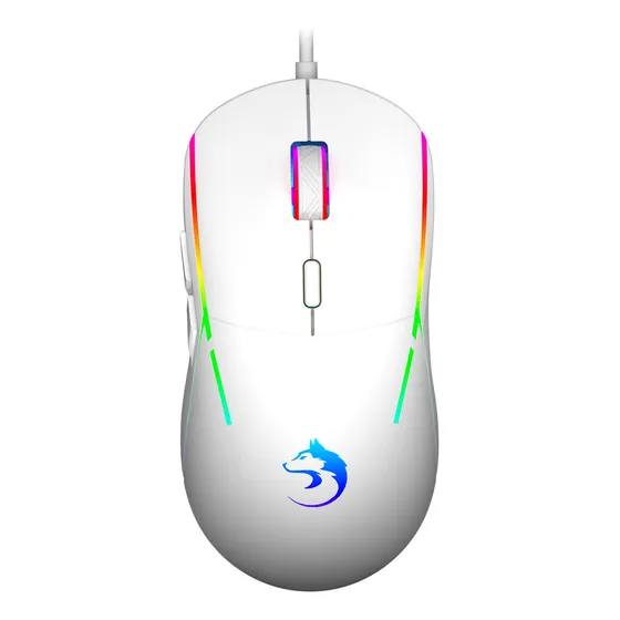 Mouse Gamer 1000hz Profissional Led Rgb 20000dpi Cyrex Ozzix Cor Branco