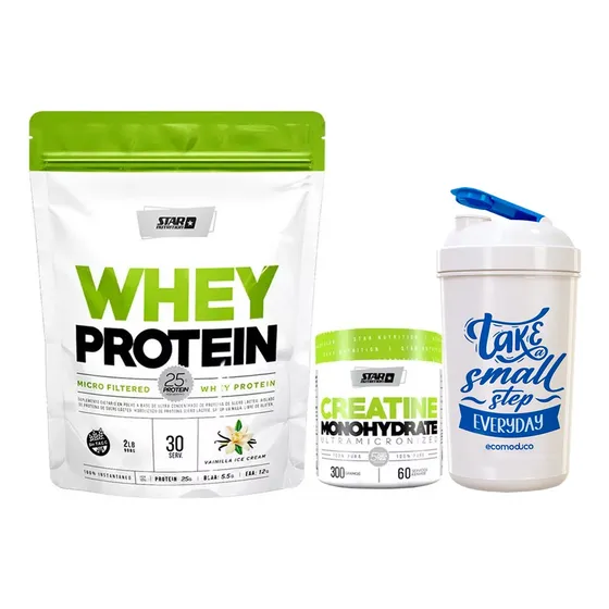 Star Nutrition Combo Whey Protein + Creatina 300gr + Vaso