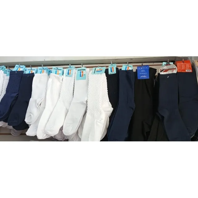 Medias Escolares Sportwind Blanca Y Azul Marino