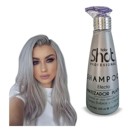 Shampoo Matizador Plata Kolor Shot Para Cabello Blanco Gris Beige 300ml