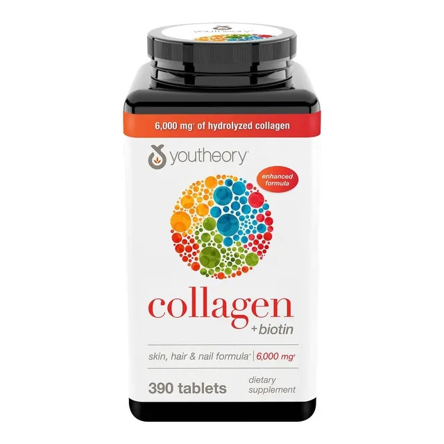 Youtheory Colageno Hidrolizado Mas Biotina 390 Tabletas Neutro