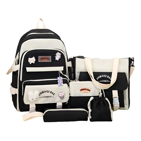 Mochila Escolar Reforçada 5 Peças Com Estojo Kit Completo