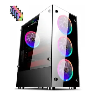 Gabinete Pc Gamer 4 Fans Rgb Led Vidro Temperado Show Gabinete Pc Gamer 4 Fans Rgb Led Vidro Temperado Show