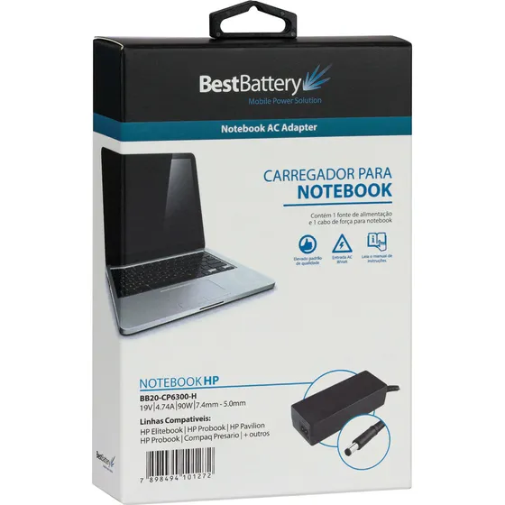 Fonte Carregador Para Notebook Hp Pavilion Dv4-2140us - 90w