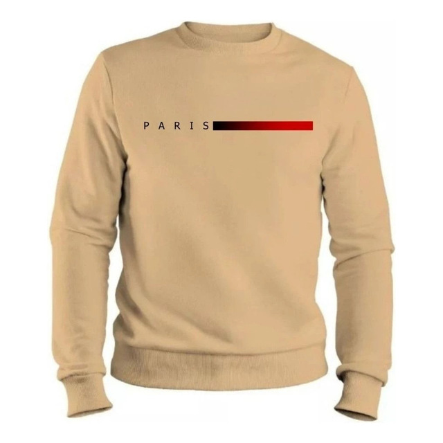 Moletom Masculino Gola Careca Flanelado Paris Suéter Frio Moletom Masculino Gola Careca Flanelado Paris Suéter Frio
