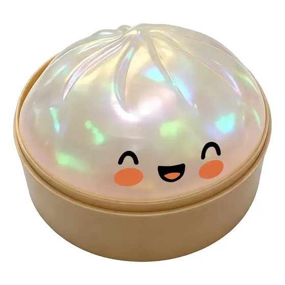 Pelota Antiestrés Grande Con Luz En Forma De Dumpling Blanco